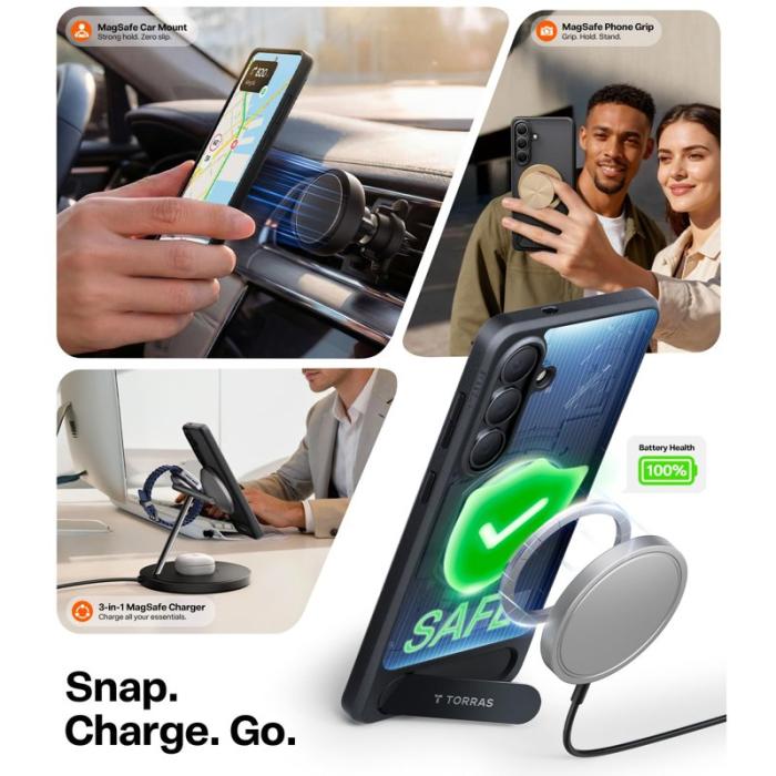 Torras - Torras Mobilskal för Samsung Galaxy S26 Magnetiskt Plast med Kickstand - Svart