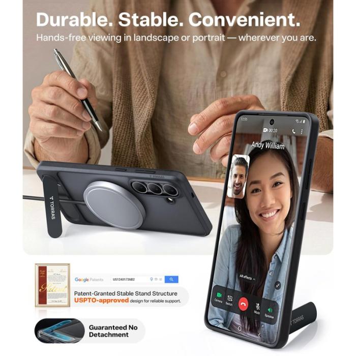 Torras - Torras Mobilskal för Samsung Galaxy S26 Magnetiskt Plast med Kickstand - Svart