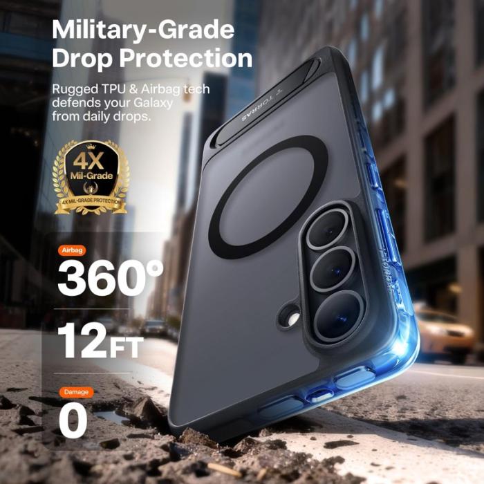 Torras - Torras Mobilskal för Samsung Galaxy S26 Magnetiskt Plast med Kickstand - Svart