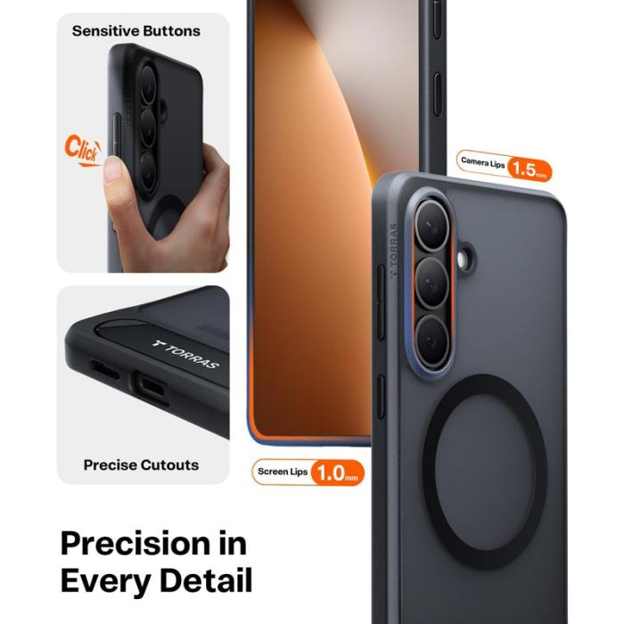 Torras - Torras Mobilskal för Samsung Galaxy S26 Magnetiskt Plast med Kickstand - Svart