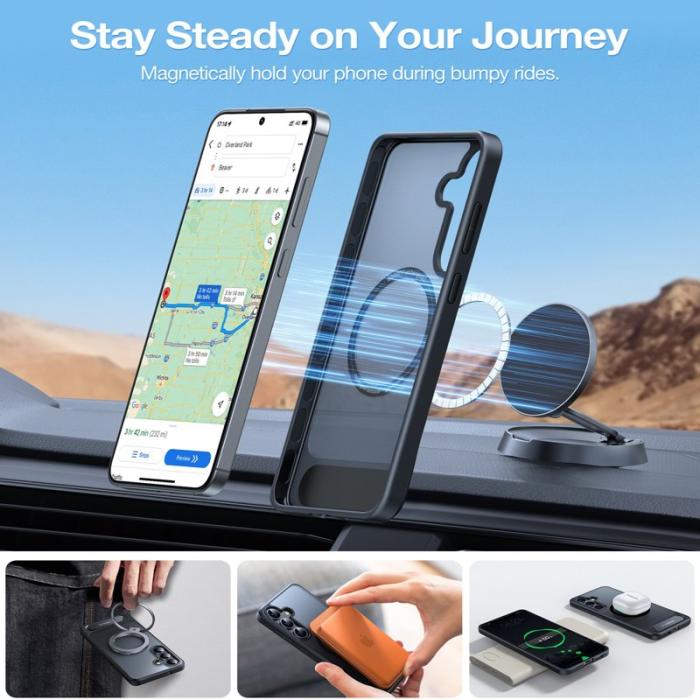 Torras - Torras Mobilskal för Samsung Galaxy S26 Magnetiskt Plast med Kickstand - Svart