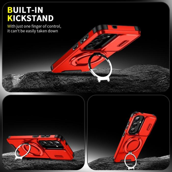 OEM - Mobilskal för Samsung Galaxy S26 Magnetiskt TPU + PC med skärmskydd - Röd