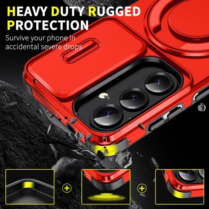 OEM - Mobilskal för Samsung Galaxy S26 Magnetiskt TPU + PC med skärmskydd - Röd