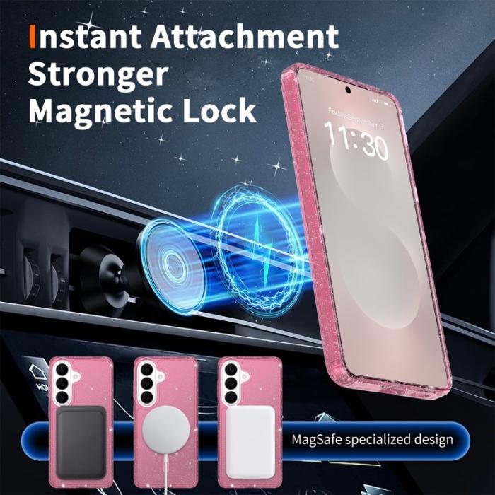 OEM - Mobilskal för Samsung Galaxy S26 Magnetiskt TPU + PC - Transparent Rosa