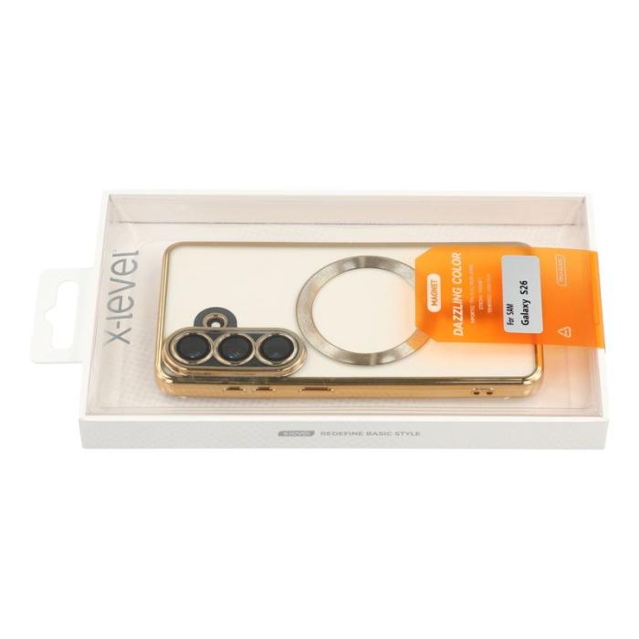 X-Level - X-Level Mobilskal för Samsung Galaxy S26 Magnetiskt TPU Transparent - Guld
