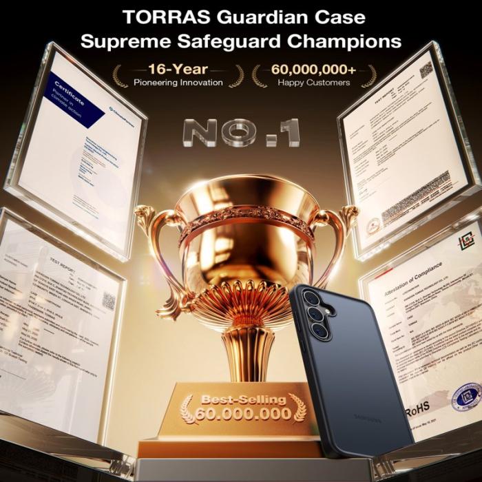 Torras - Torras Mobilskal för Samsung Galaxy S26 Matt PC + TPU - Svart