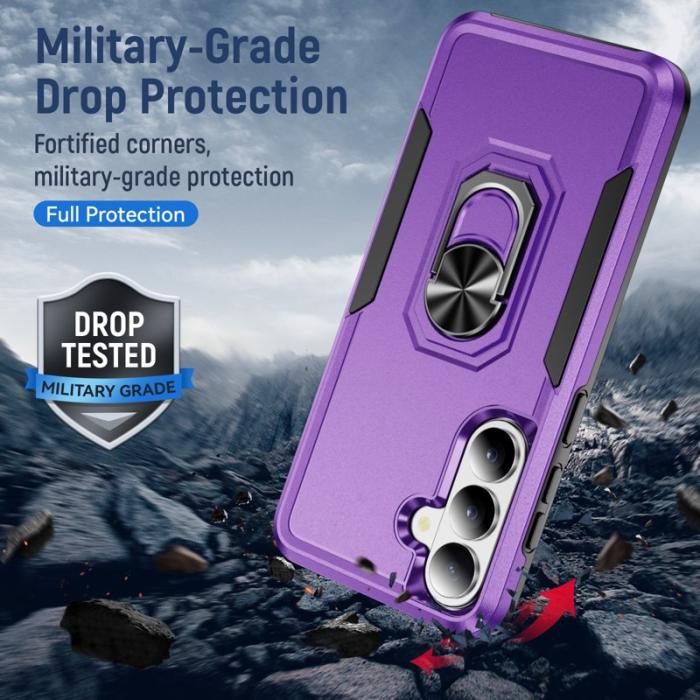OEM - Mobilskal för Samsung Galaxy S26 Militärklass Ring Kickstand PC + TPU - Lila
