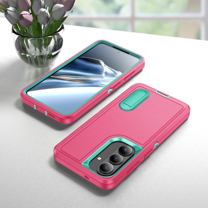 OEM - Mobilskal för Samsung Galaxy S26 PC + Silikon Anti-Drop Kickstand - Rosa