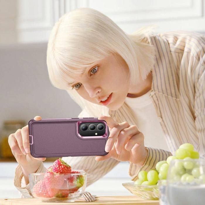 OEM - Mobilskal för Samsung Galaxy S26 PC + Silikon + EVA Stötskydd - Lila