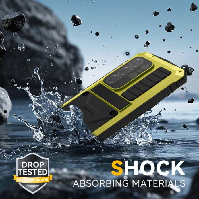 R-JUST - R-JUST Mobilskal för Samsung Galaxy S26 PC + Silikon Kickstand - Gul