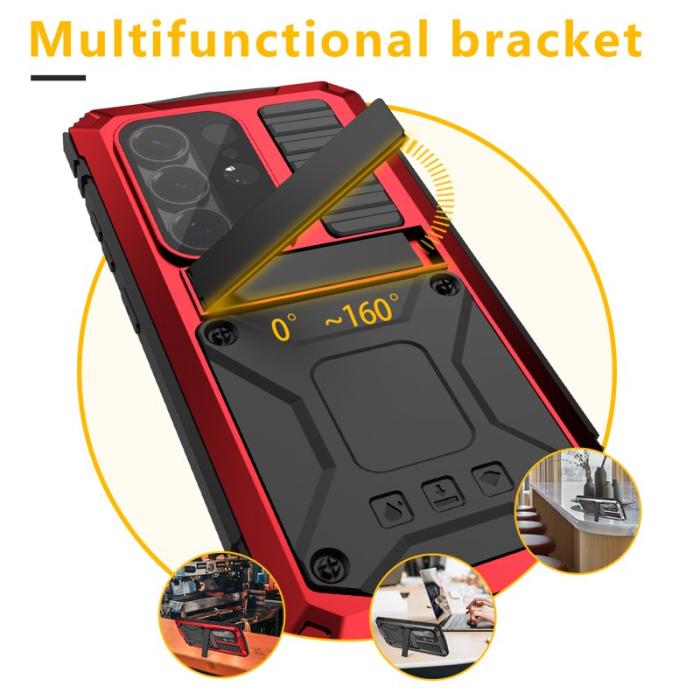 R-JUST - R-JUST Mobilskal för Samsung Galaxy S26 PC + Silikon Kickstand - Röd