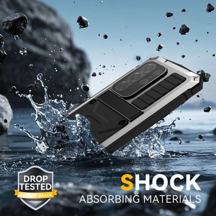 R-JUST - R-JUST Mobilskal för Samsung Galaxy S26 PC + Silikon Kickstand - Silver