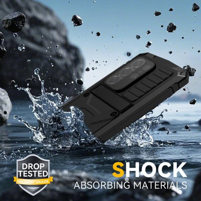 R-JUST - R-JUST Mobilskal för Samsung Galaxy S26 PC + Silikon Kickstand - Svart