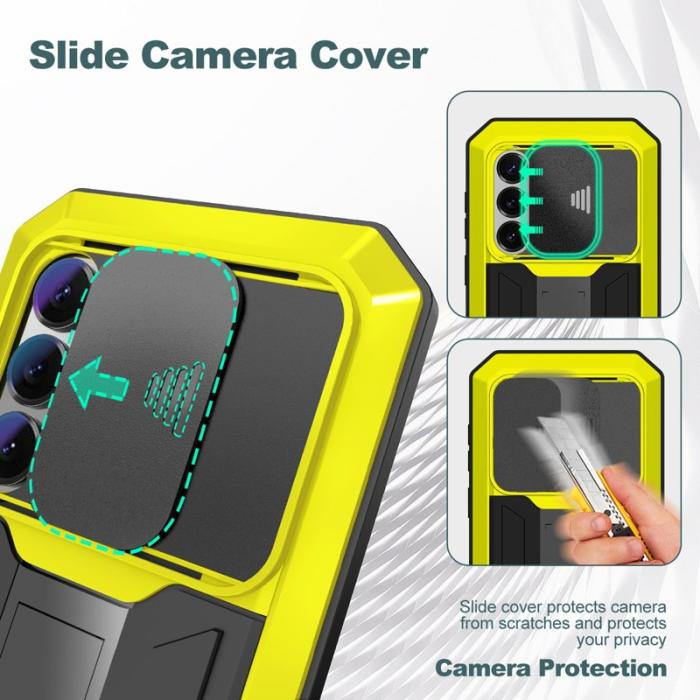 R-JUST - R-JUST Mobilskal för Samsung Galaxy S26 PC + Silikon + Metall - Gul