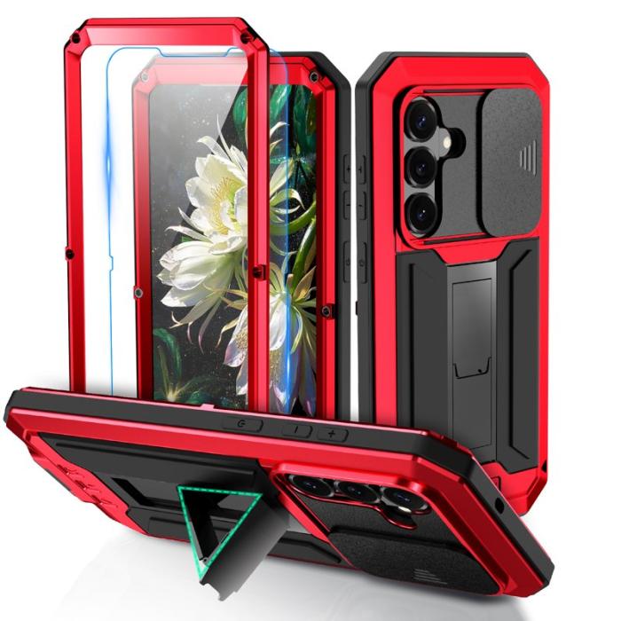 R-JUST - R-JUST Mobilskal för Samsung Galaxy S26 PC + Silikon + Metall - Röd