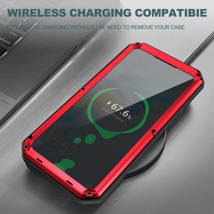 R-JUST - R-JUST Mobilskal för Samsung Galaxy S26 PC + Silikon + Metall - Röd