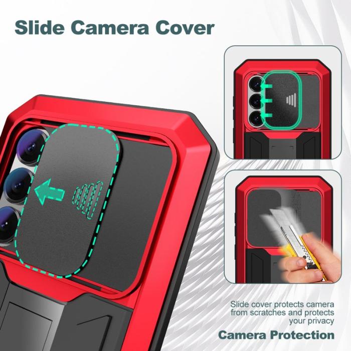 R-JUST - R-JUST Mobilskal för Samsung Galaxy S26 PC + Silikon + Metall - Röd