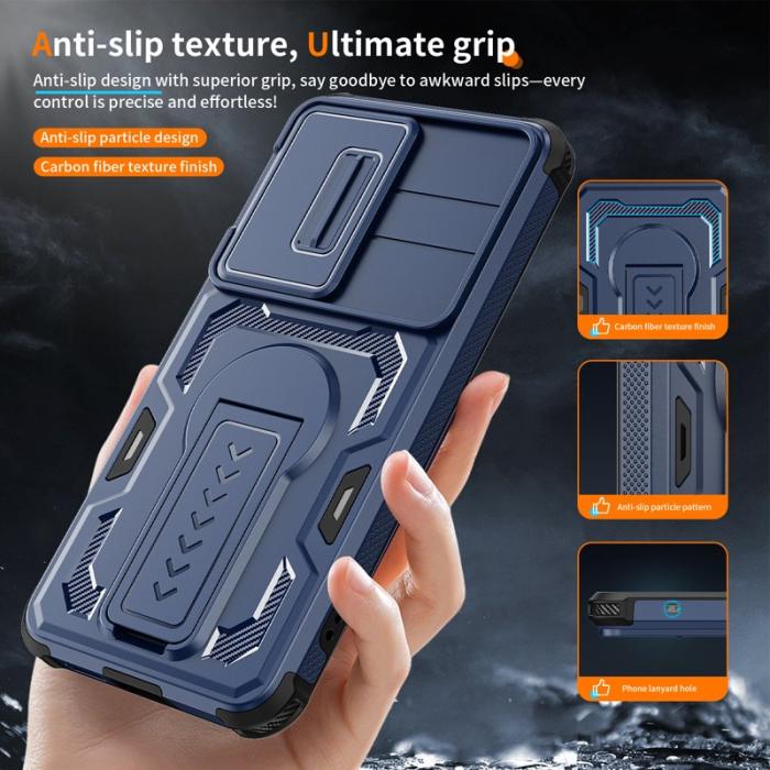 WANLONFENG - WANLONFENG Mobilskal för Samsung Galaxy S26 PC + TPU Kickstand - Blå