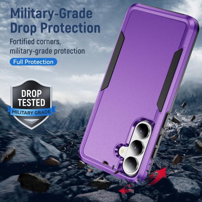 OEM - Mobilskal för Samsung Galaxy S26 PC + TPU Militärklass Skydd - Lila - Svart