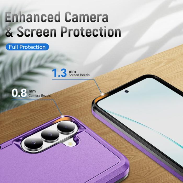 OEM - Mobilskal för Samsung Galaxy S26 PC + TPU Militärklass Skydd - Lila - Svart