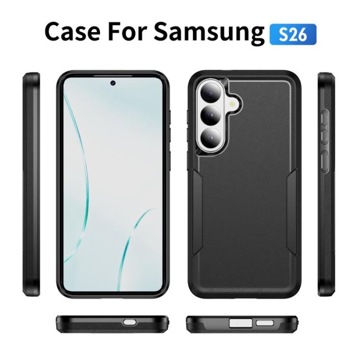 OEM - Mobilskal för Samsung Galaxy S26 PC + TPU Militärklassad - Svart