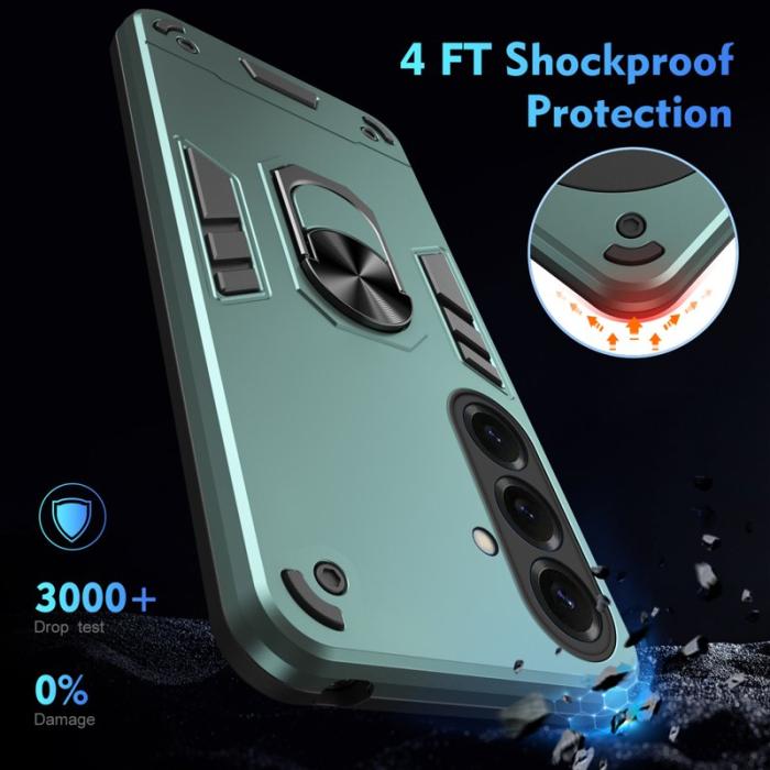 OEM - Mobilskal för Samsung Galaxy S26 PC + TPU Stötsäker med Ring - Grön