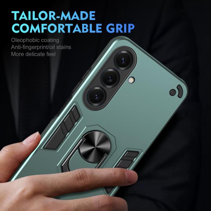 OEM - Mobilskal för Samsung Galaxy S26 PC + TPU Stötsäker med Ring - Grön