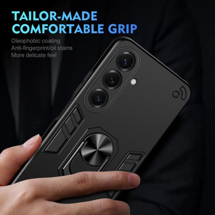 OEM - Mobilskal för Samsung Galaxy S26 PC + TPU Stötsäker med Ring - Svart