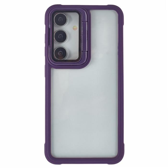 OEM - Mobilskal för Samsung Galaxy S26 PC + TPU Transparent med Kickstand - Lila