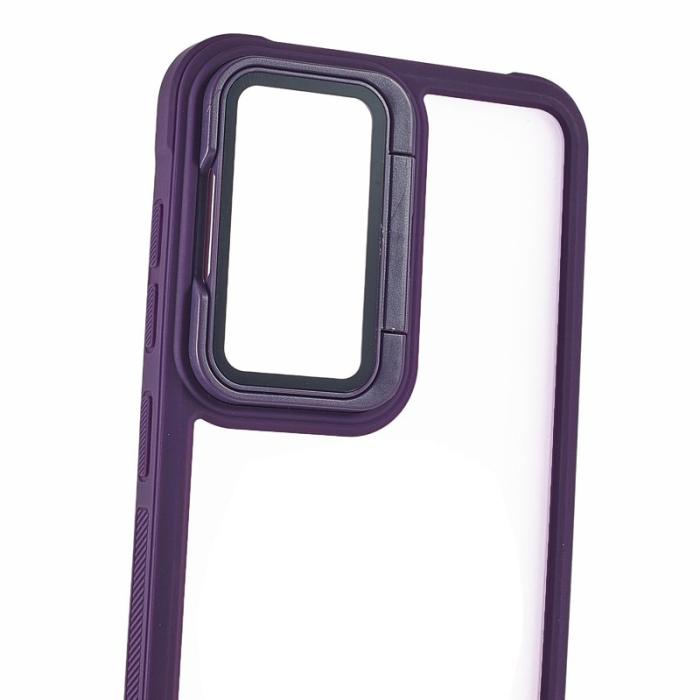 OEM - Mobilskal för Samsung Galaxy S26 PC + TPU Transparent med Kickstand - Lila