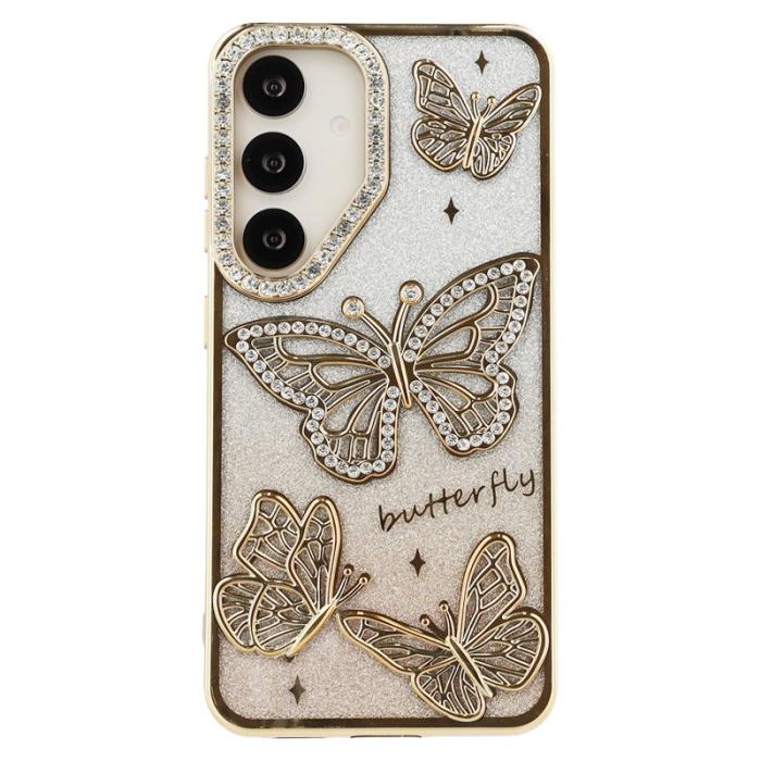 OEM - Mobilskal för Samsung Galaxy S26 Plus 3D Fjäril TPU - Guld