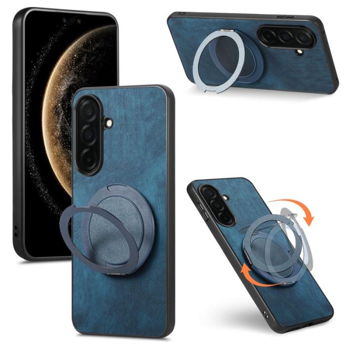 OEM - Mobilskal för Samsung Galaxy S26 Plus Konstläder Kickstand - Blå