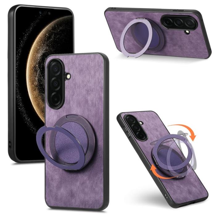 OEM - Mobilskal för Samsung Galaxy S26 Plus Konstläder Kickstand - Lila