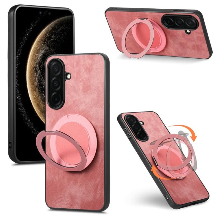 OEM - Mobilskal för Samsung Galaxy S26 Plus Konstläder Kickstand - Rosa