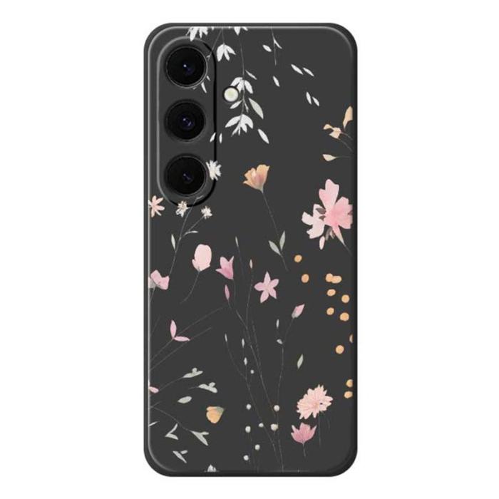 OEM - Mobilskal för Samsung Galaxy S26 Plus Blommönster TPU - Svart