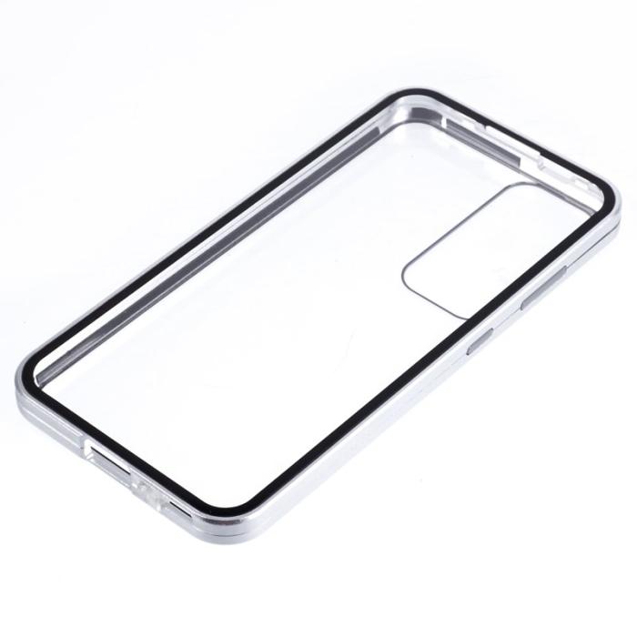 OEM - Mobilskal för Samsung Galaxy S26 Plus Dubbel-Sidigt Härdat Glas - Silver