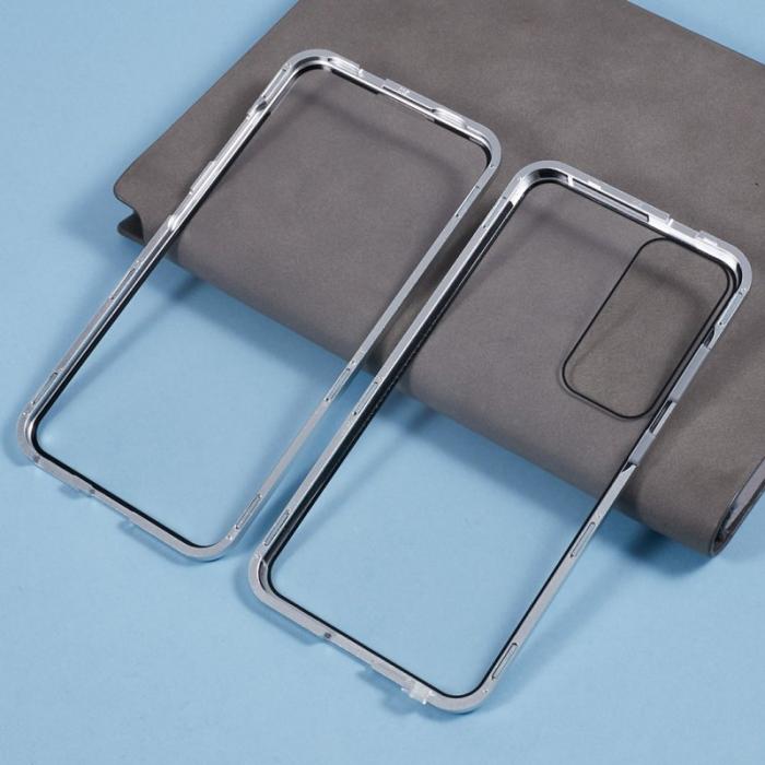 OEM - Mobilskal för Samsung Galaxy S26 Plus Dubbel-Sidigt Härdat Glas - Silver