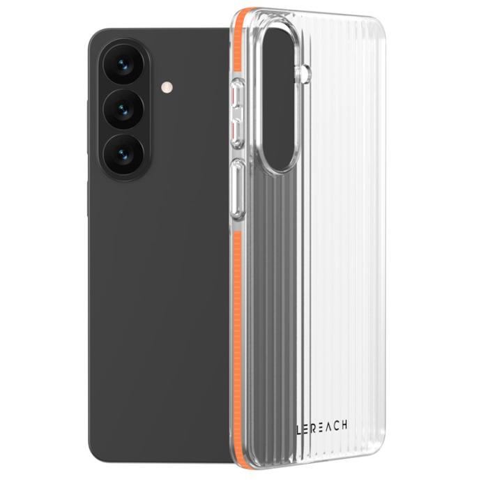 LeReach - LeReach Mobilskal för Samsung Galaxy S26 Plus Flödande rutnät PC - Orange