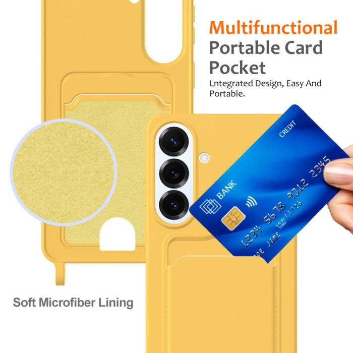 OEM - Mobilskal för Samsung Galaxy S26 Plus Flytande silikon Kortfack - Gul