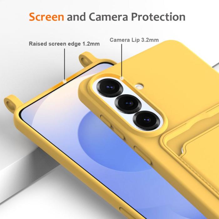 OEM - Mobilskal för Samsung Galaxy S26 Plus Flytande silikon Kortfack - Gul