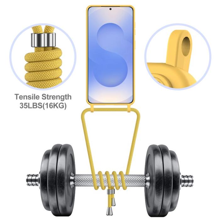 OEM - Mobilskal för Samsung Galaxy S26 Plus Flytande silikon Kortfack - Gul
