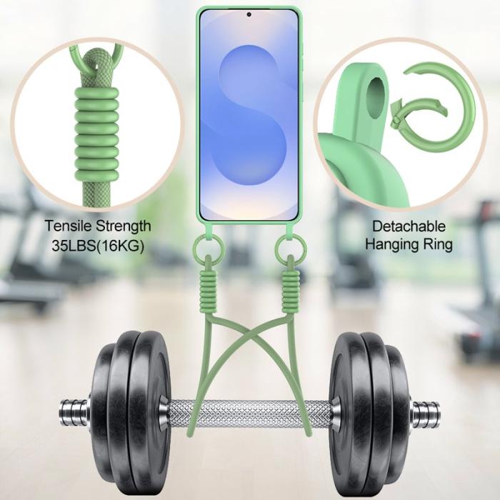 OEM - Mobilskal för Samsung Galaxy S26 Plus Flytande silikon med kortfack - Grön