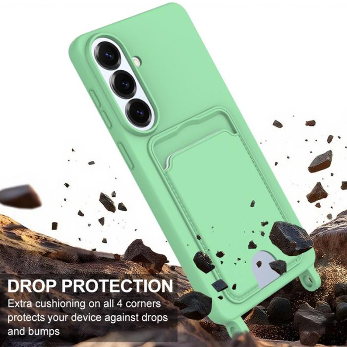 OEM - Mobilskal för Samsung Galaxy S26 Plus Flytande silikon med kortfack - Grön