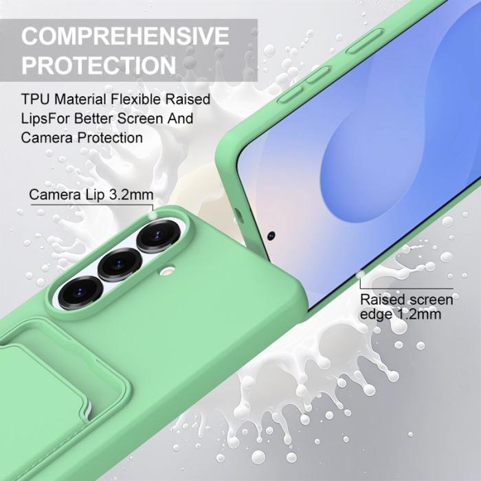 OEM - Mobilskal för Samsung Galaxy S26 Plus Flytande silikon med kortfack - Grön