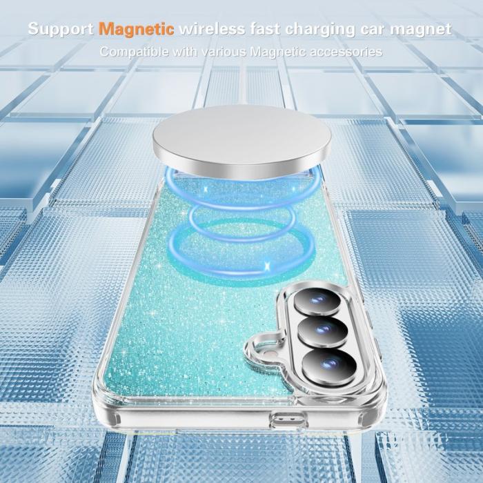 OEM - Mobilskal för Samsung Galaxy S26 Plus Glitter Magnetiskt PC + TPU - Blå