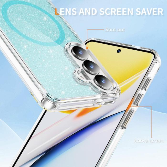 OEM - Mobilskal för Samsung Galaxy S26 Plus Glitter Magnetiskt PC + TPU - Blå