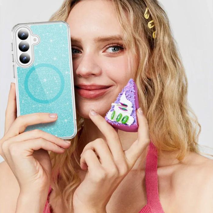 OEM - Mobilskal för Samsung Galaxy S26 Plus Glitter Magnetiskt PC + TPU - Blå