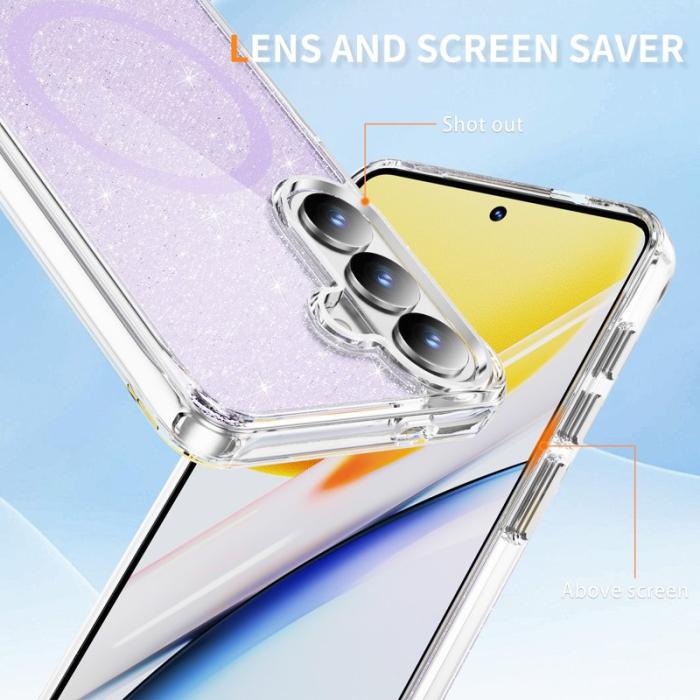 OEM - Mobilskal för Samsung Galaxy S26 Plus Glitter Magnetiskt PC + TPU - Lila