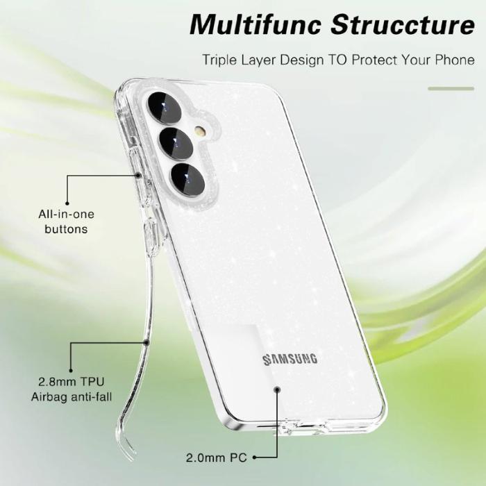 OEM - Mobilskal för Samsung Galaxy S26 Plus Glittrande TPU + PC - Guld