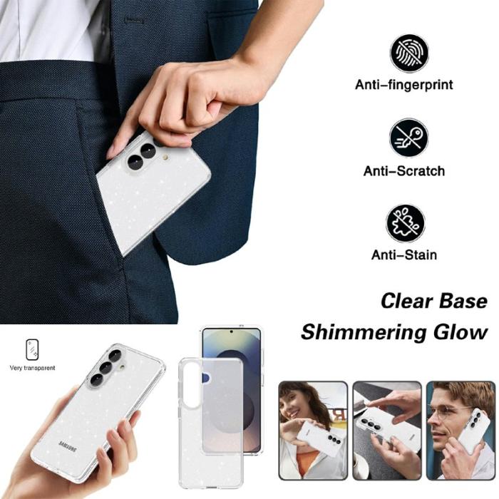 OEM - Mobilskal för Samsung Galaxy S26 Plus Glittrande TPU + PC - Rosa